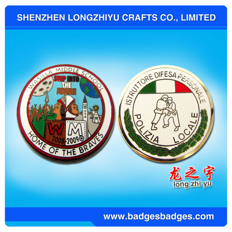 Custom Challenge Metal Coin with 4-6 Colors