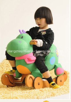 Washable Double Function Wooden Rocking Animal-Dinosaur Rocker with Safeguard