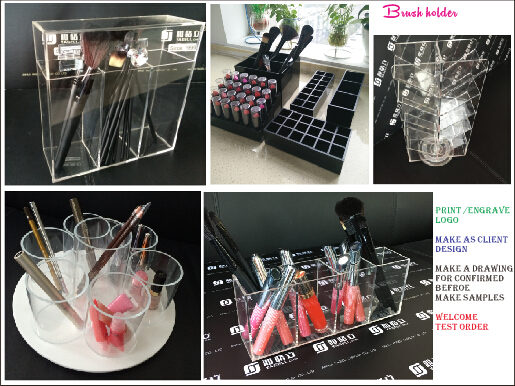 Black Rotating Customerized Acrylic Lipstick Holder with Logo