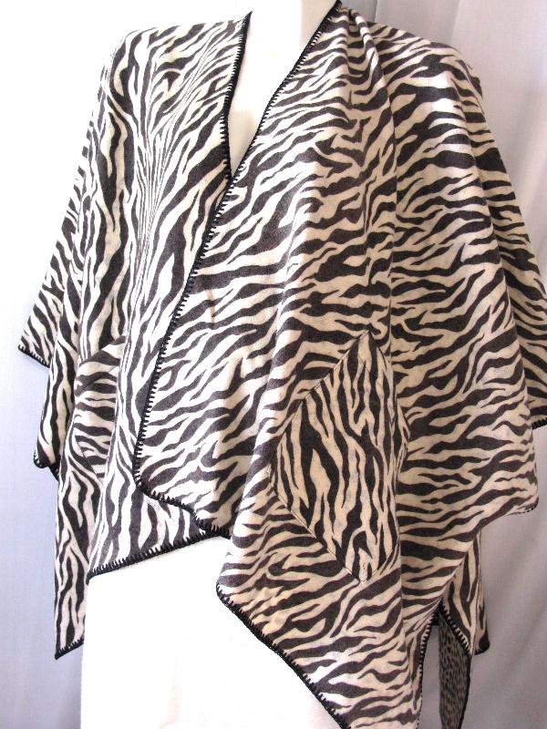 Wool Zebra Leopard Cape