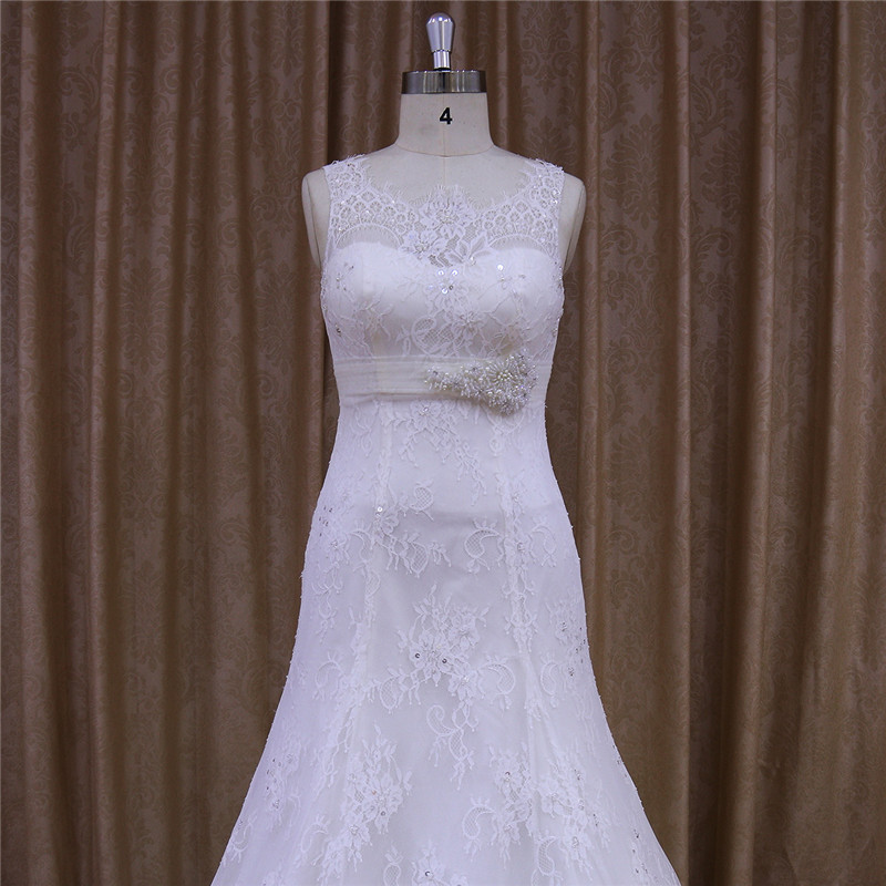 A-Line Wedding Dress Detachable Train