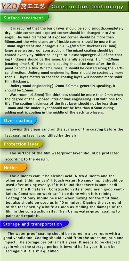 Cement Based Js Two Component Polyurethane Waterproof Material