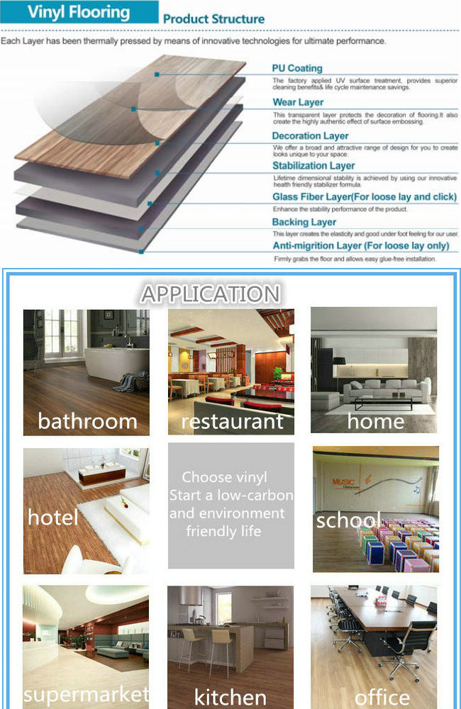 Wood Design Flooring Loose Lay Click Luxury PVC Vinyl Plank