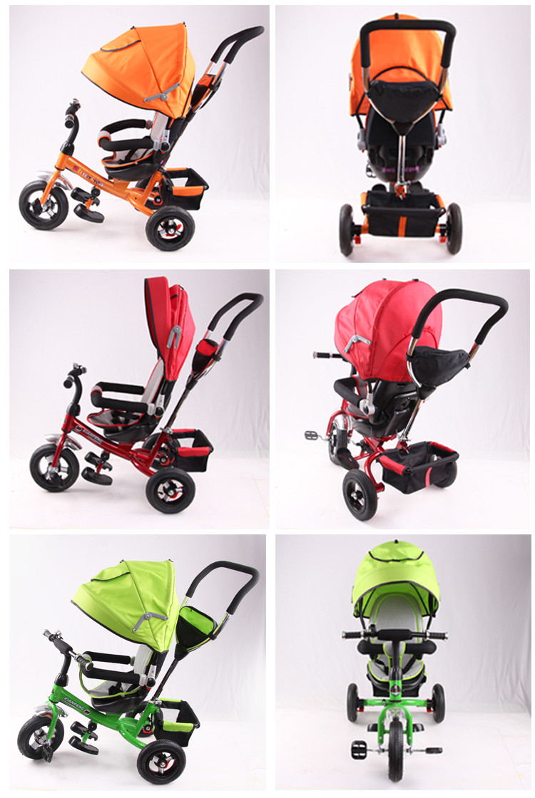 2016 China Wholesale New Style Air Wheels and Baking Varnish Steel Frame Children Tricycle