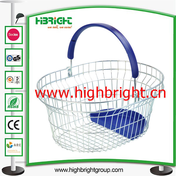 Supermarket Plastic Hand Shopping Basket for Grocery Store