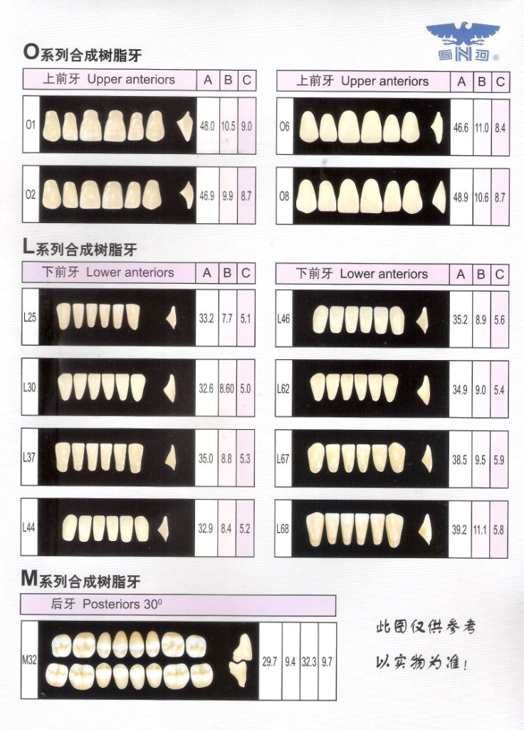 R201 Two Layer Synthetic Resin Teeth