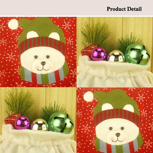 Hot Selling Bear Christmas Bag Candy Drawstring