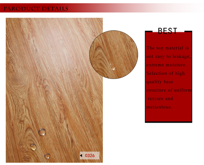 12.3mm HDF Wholesale Vinyl Warer Resistant Laminate Wood Wooden Flooring