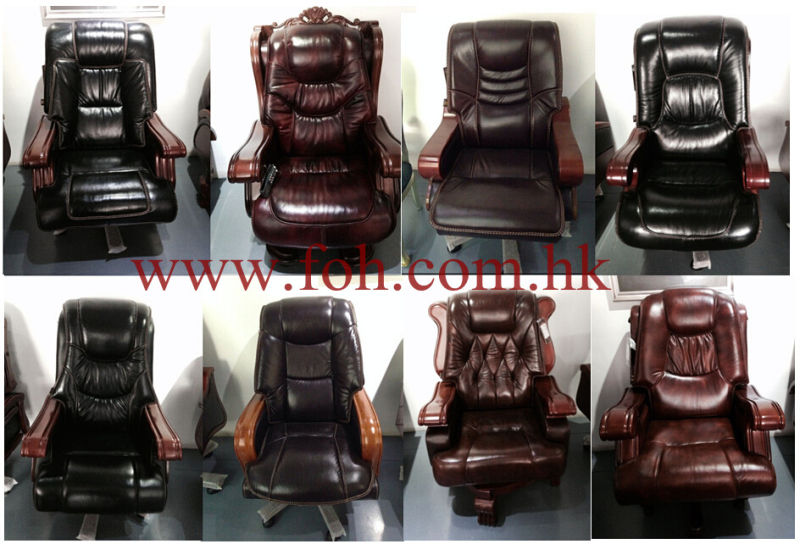 Office Furniture Italian Leather Swivel Wooden Armrest Chair/Managing Director Chair/CEO Boss Chair