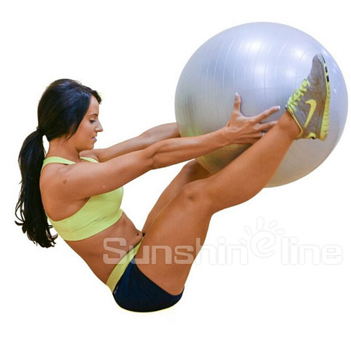 Fit Anti-Burst Yoga Exercise Ball with Pump and Ball Base