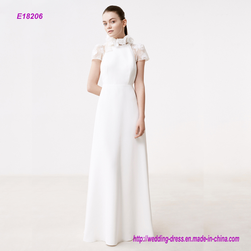 Lace Collar A-Line Evening Dress