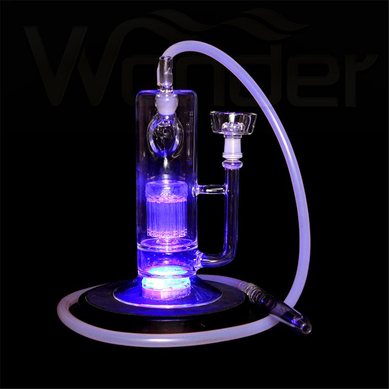 Super Cheap Glass Hookah with Pink Red Purple LED