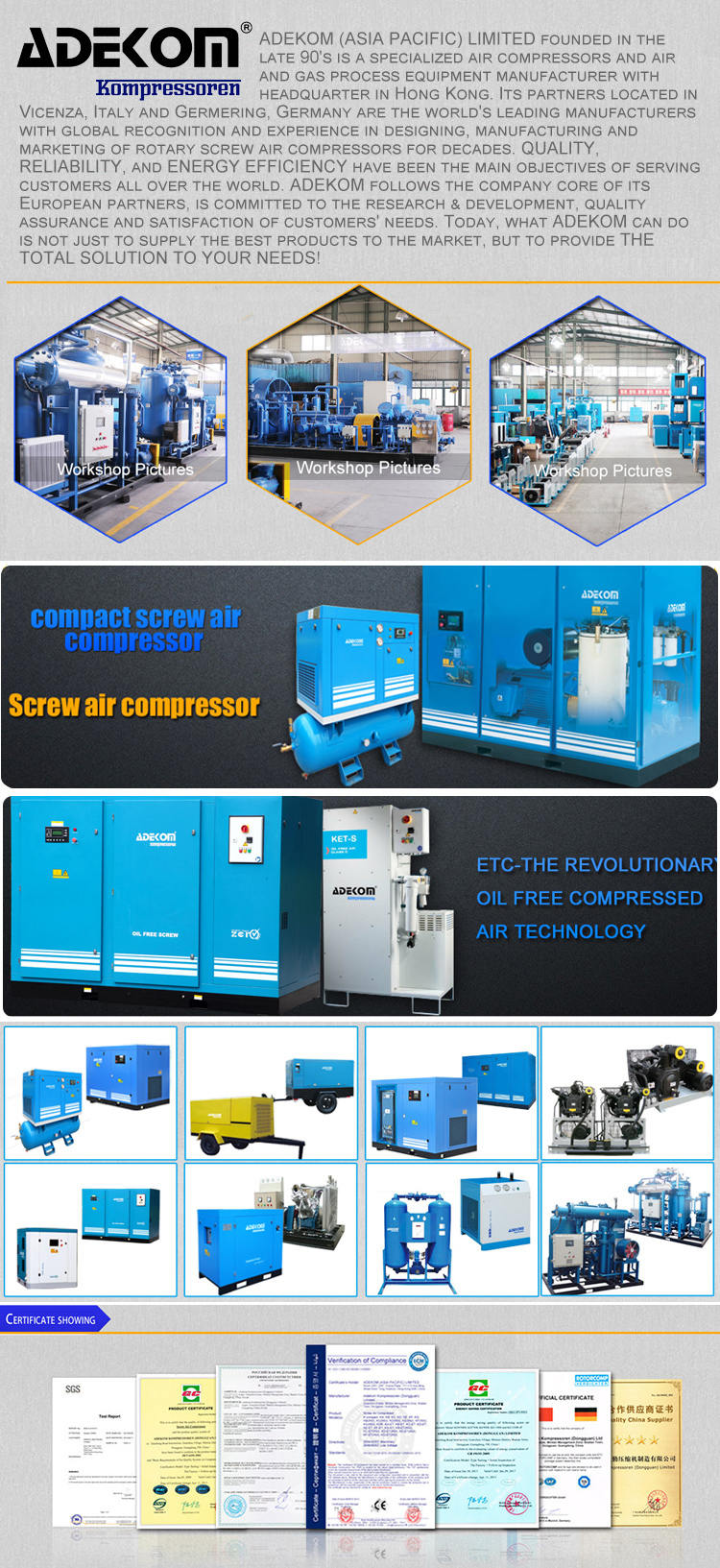 Water Cooled VSD Energy Saving Rotary Screw Air Compressor (KG315-10 INV)