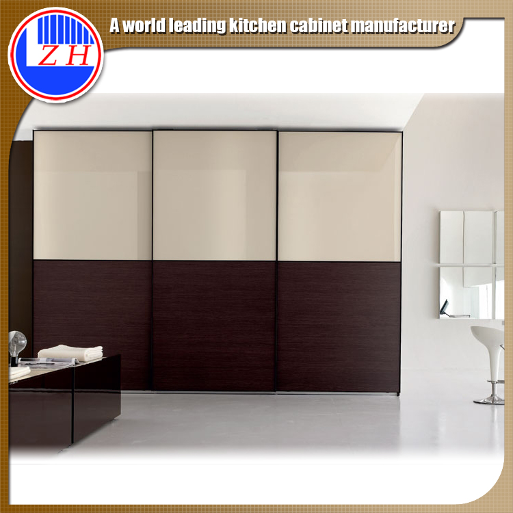 Modern European Wooden Sliding Door Wardrobe Cupboard for Bedroom (with glass)