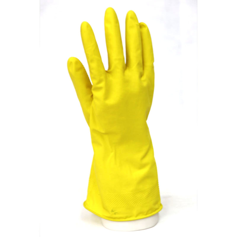 Industrial Rubber Heavy Duty Work Safety Gloves, Latex Glove (Yellow)