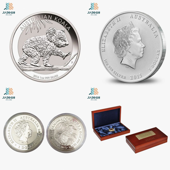 Custom Casting 999 Silver 3D Koala Souvenir Coin for Australia