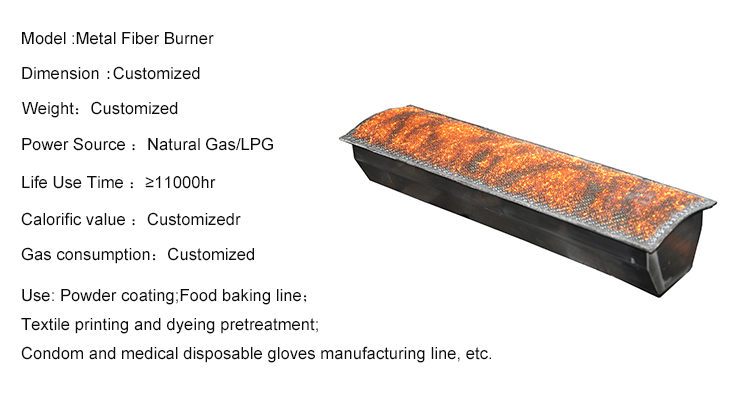 New Type Gas Metal Fiber Burner for Textile Drying