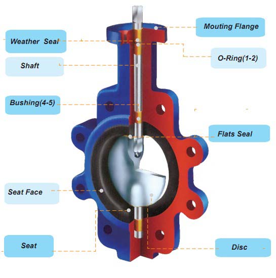 125lb 150lb Cast Iron Lug Butterfly Valve