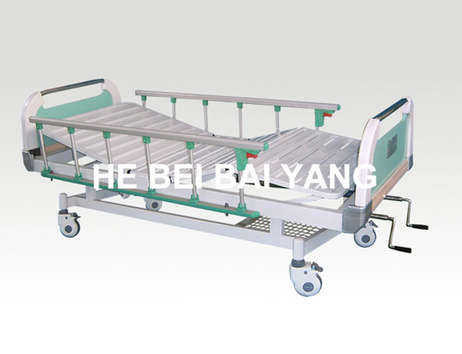 Patient Bed, Movable Double-Function Manual Hospital Bed with ABS Bed Head (A-68)