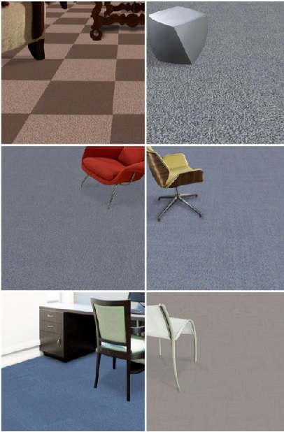 Nylon 66 Fire Proof Carpet Tiles with PVC Backing