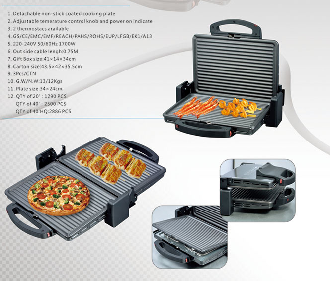 GS A13 Approval Contact Grill, Electric Grill Toaster, Panini Grill