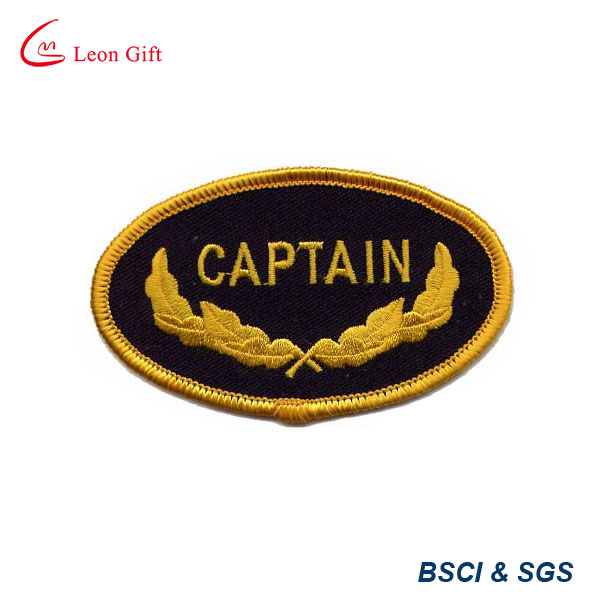 Gold Color Logo Embroidery Lapel Embroidered Badge