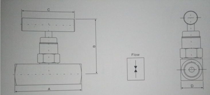 6000 Psi Thread Needle Valve with Lever (GAJ13W)