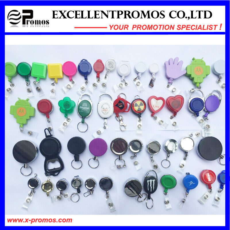 Customized Logo Cheapest Plastic Round Badge Reels Holder (EP-BH112-118)