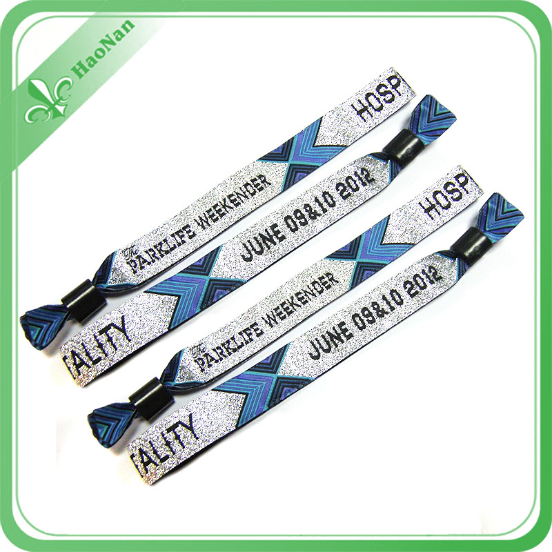 Custom Festival Fabric Woven Wristbands for Events No Minimum Order