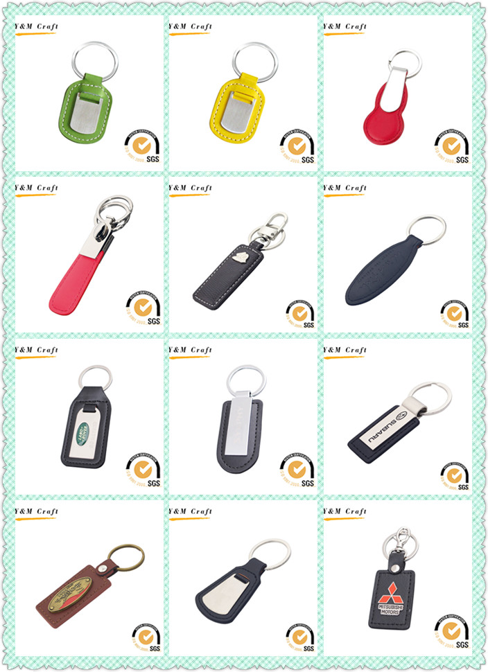 Manufacture High Quality Cutomized PU Leather Metal Key Ring