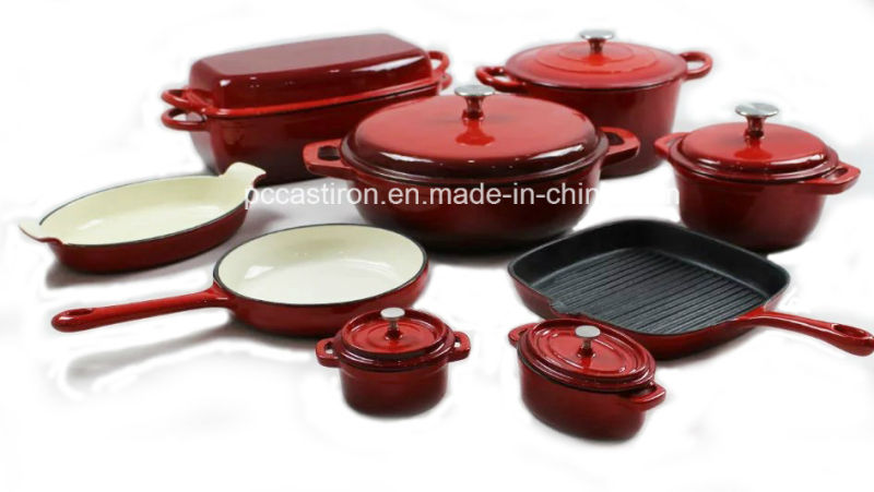 2PCS Enamel Cast Iron Cookware Set