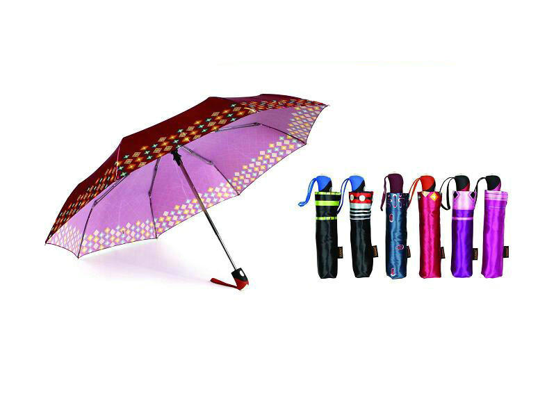 Print Satin 3 Fold Open&Close Umbrellas (YS-3FD22083970R)