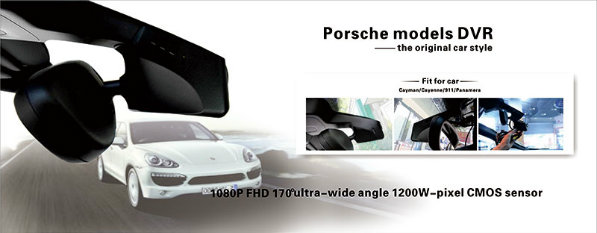 Car DVR for Porsche DVR 1080P FHD 170 Ultra-Wide Angle 1200W-Pixel CMOS Sensor