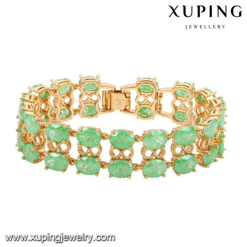 74467 -Fashion Luxury Big CZ Rhinestone Imitation Jewelry Bracelet for Wedding Plated with 18k Gold