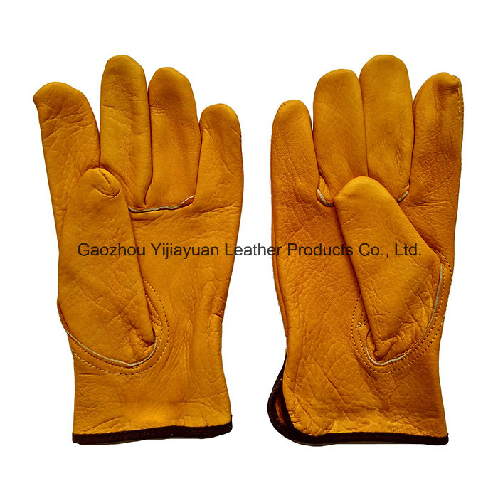 Reinforcement Cow Grain Leather Safety Rigger Gloves for Working