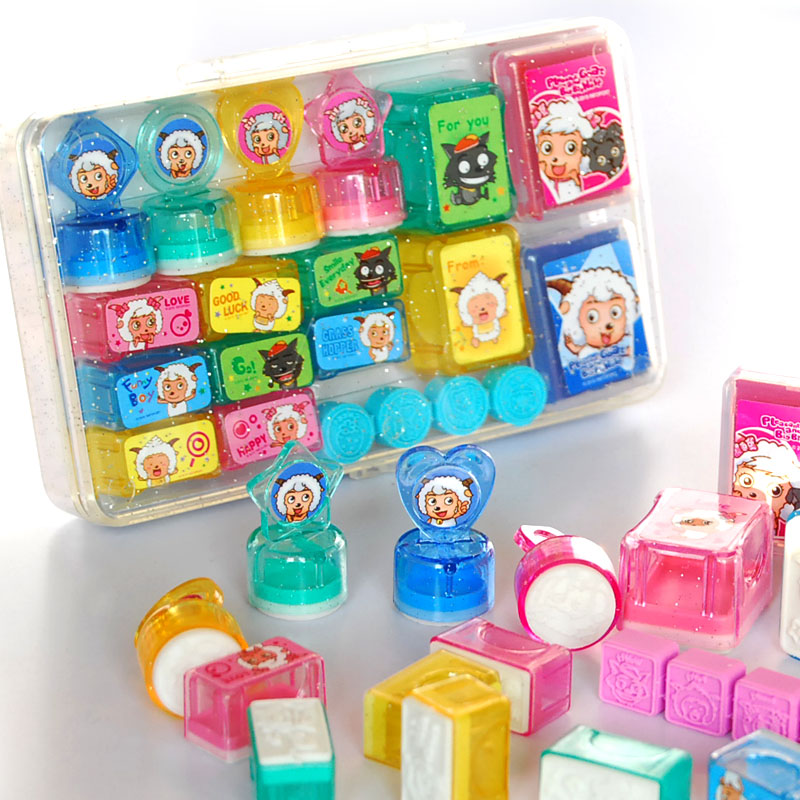 Wholesale Four Face Stamp Children Cartoon Flowers Cube EVA Stamp