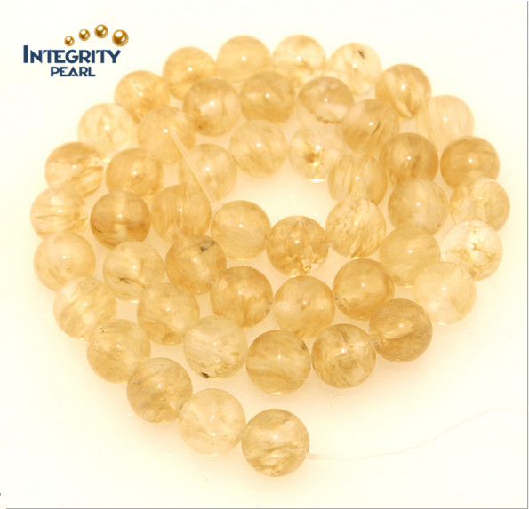 Synthetic Quartz Stone Size 6 8 10 12mm Yellow Imitation Crystal Beads