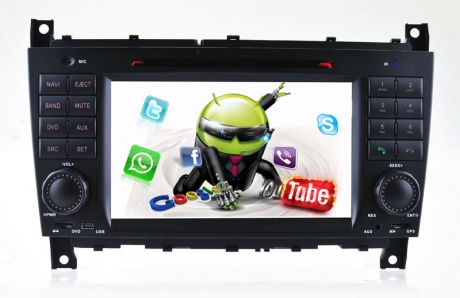 Android 5.1 Phone Connection or WiFi Connection Car Tracker DVD GPS Navigation for Mercedes Benz C/Clk Radio Hualingan