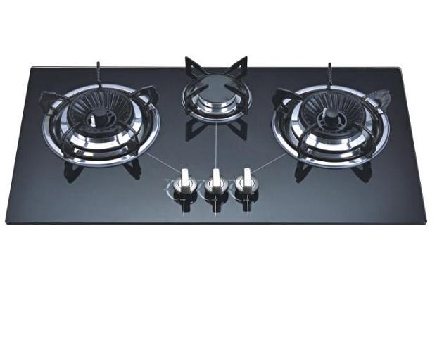 Factory Directly Sell Built in Tempered Glass 3 Burners Gas Cooker