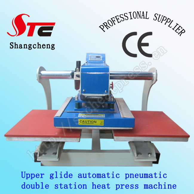 Upper Glide Automatic Double Station Heat Press Machine 40*40cm Pneumatic T-Shirt Heat Transfer Machine Double Station T Shirt Printing Machine Stc-Qd05