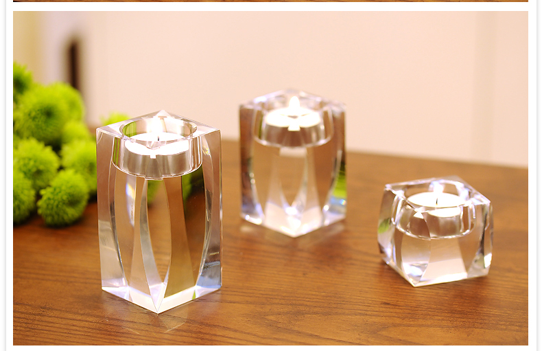 Romantic Crystal Glass Tealight Holder for Decoration