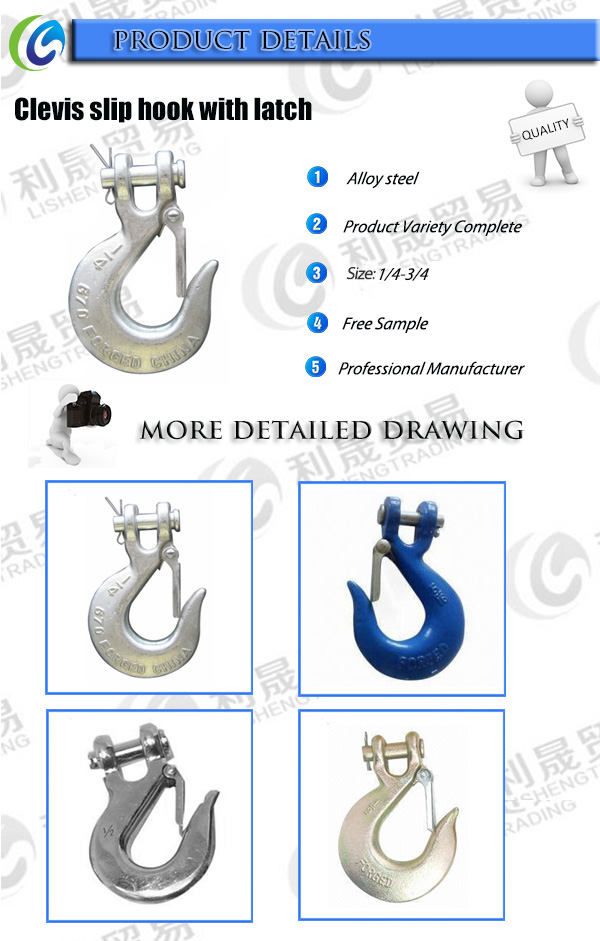 Forged Clevis Slip Hook with Latch