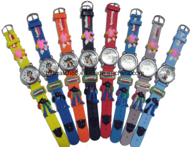 Cheap Silicone 3D Cartoon Band Children Watch for Promotional Gift