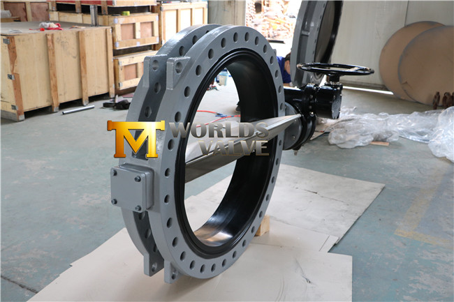 Gearbox Operated Viton Lining Double Flange U Type Butterfly Valve