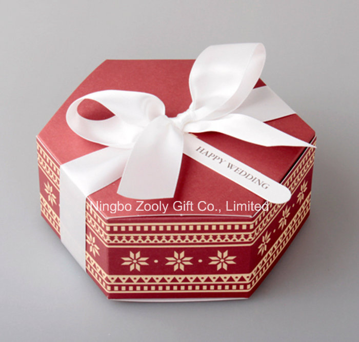 Hexagonal Printed Paper Cardboard Box for Candy Apple Cake