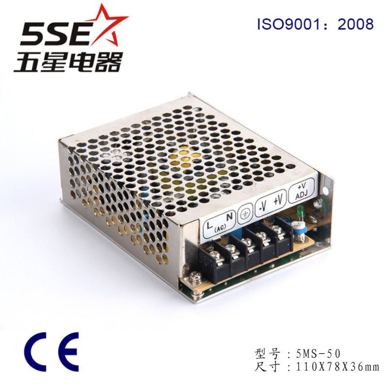 Mini Size 5V 10A 50W Ms-50-5 AC to DC 110V/220V Switching Power Supply with Ce RoHS Approved