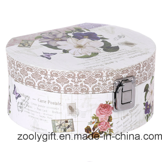 Semicircle Cosmetic Printing Paper Gift Box with Mirror and Lock