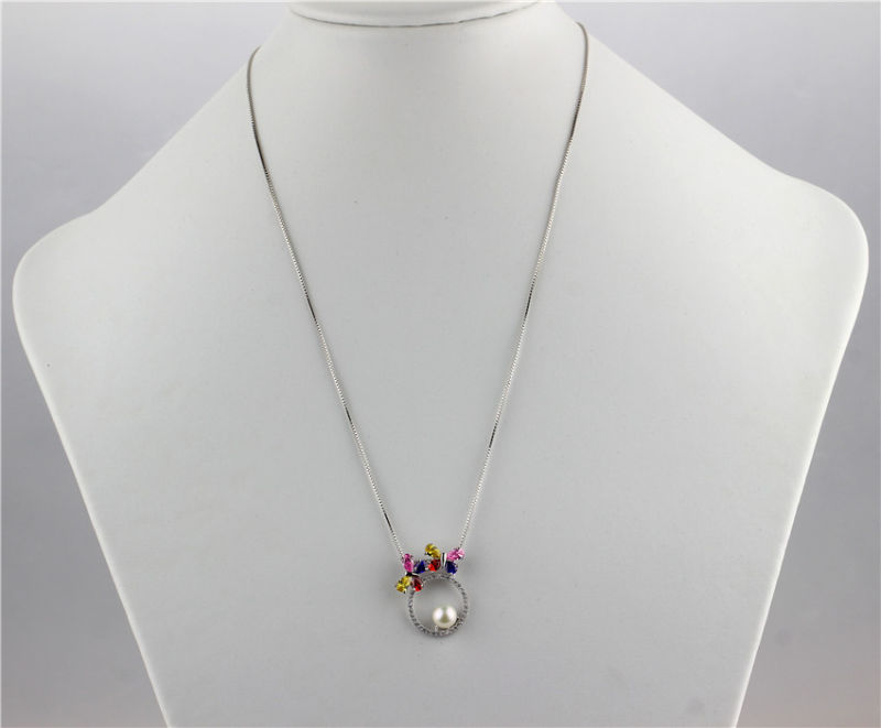 Colorful Zircon Fashionable Pure Natural Pearl Pendant