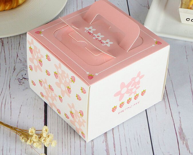 Cheap Brown Kraft Paper Cake Box with Handle