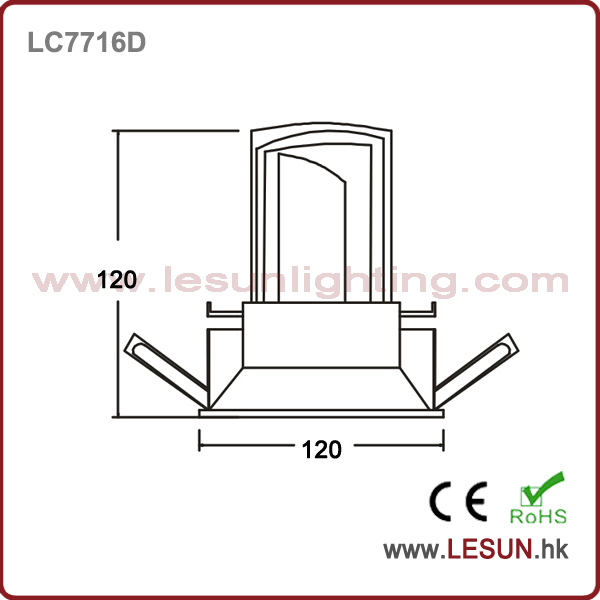 Recessed 12W LED COB Ceiling Downlight LC7716D